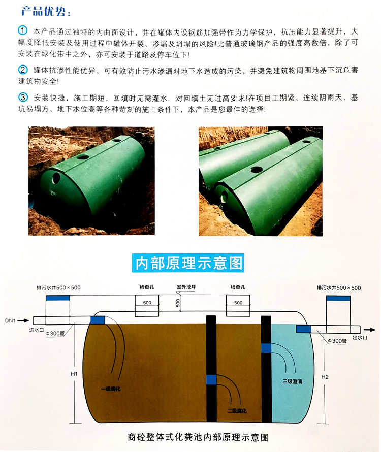 平南玻璃钢化粪池